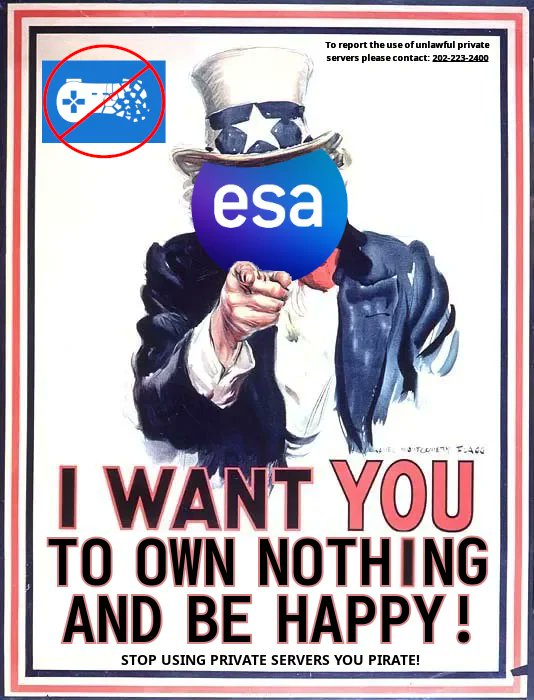StopKilingGames's tweet photo. @theESA Why didn't you inform the Senate that you'd rolled back your position and decided Minecraft servers are illegal?
@PlayStation, is a member of the ESA.