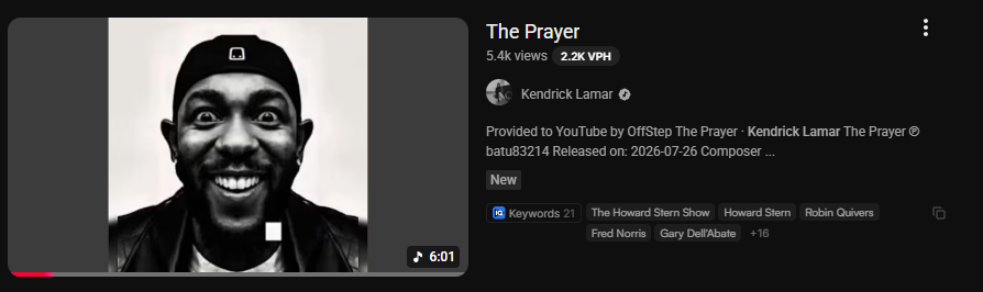 clickishh's tweet photo. Kendrick got hacked but ig he finally released one of his best unreleased tracks😭 https://t.co/2UQ3gUNIIT