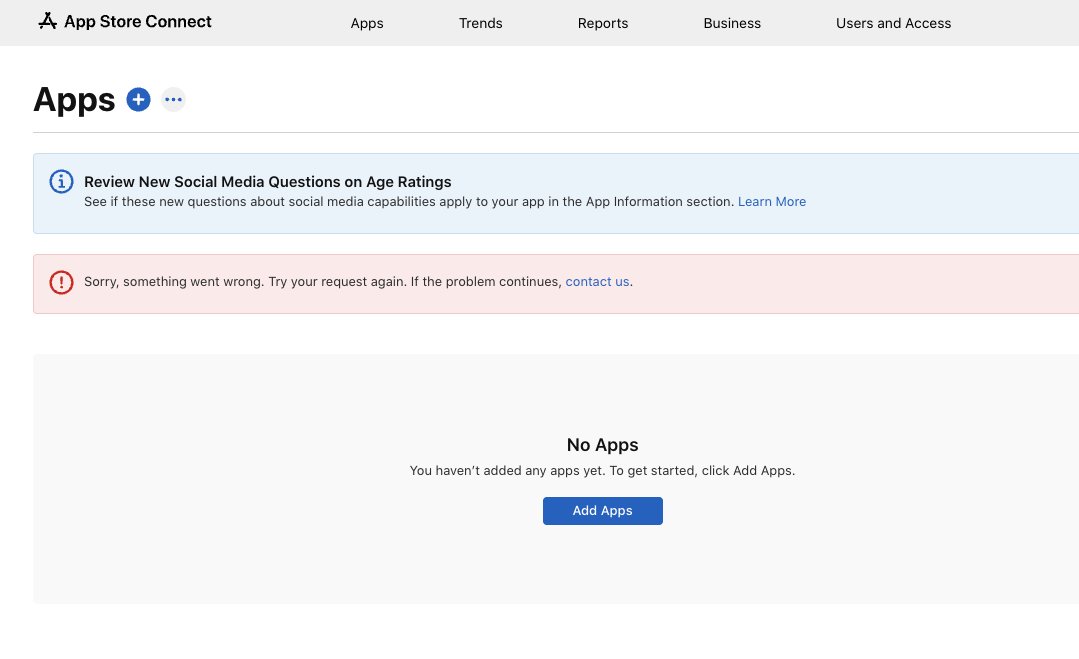 LS_Thinking's tweet photo. Anyone else's App Store Connect / Test Flight down? https://t.co/3ZXeUwO9T3