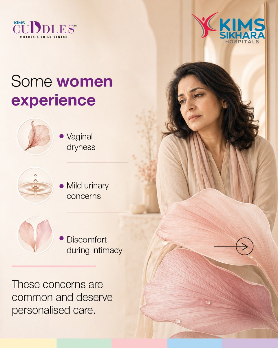 KimsSikhara's tweet photo. Your intimate health is vital for your well-being. Issues like vaginal dryness or discomfort during intimacy are common and treatable. Consult the Cosmetic Gynecology specialists at KIMS Sikhara Hospitals for personalized care. 

#KIMSSikhara #CosmeticGynecology #WomensHealth https://t.co/oRiyCPBxQj
