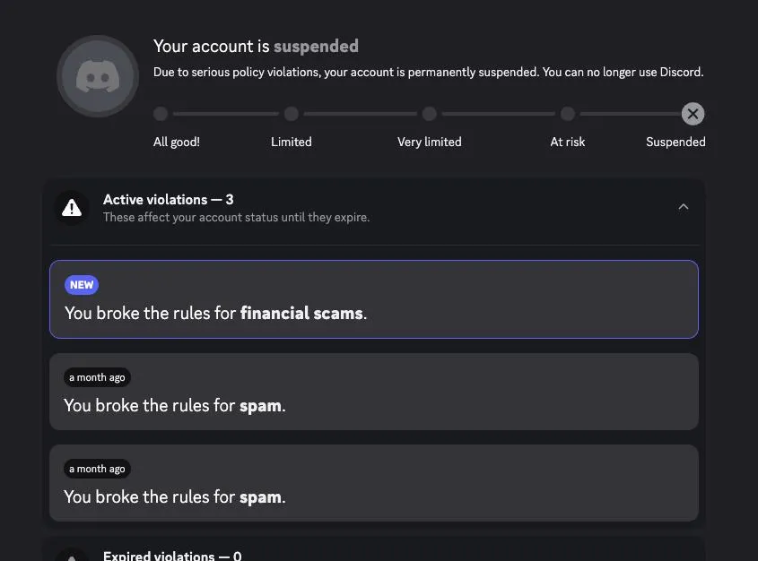 kinda's tweet photo. i swear i didn't do nothing wrong #freeme .@discord https://t.co/gCto0rCHrL