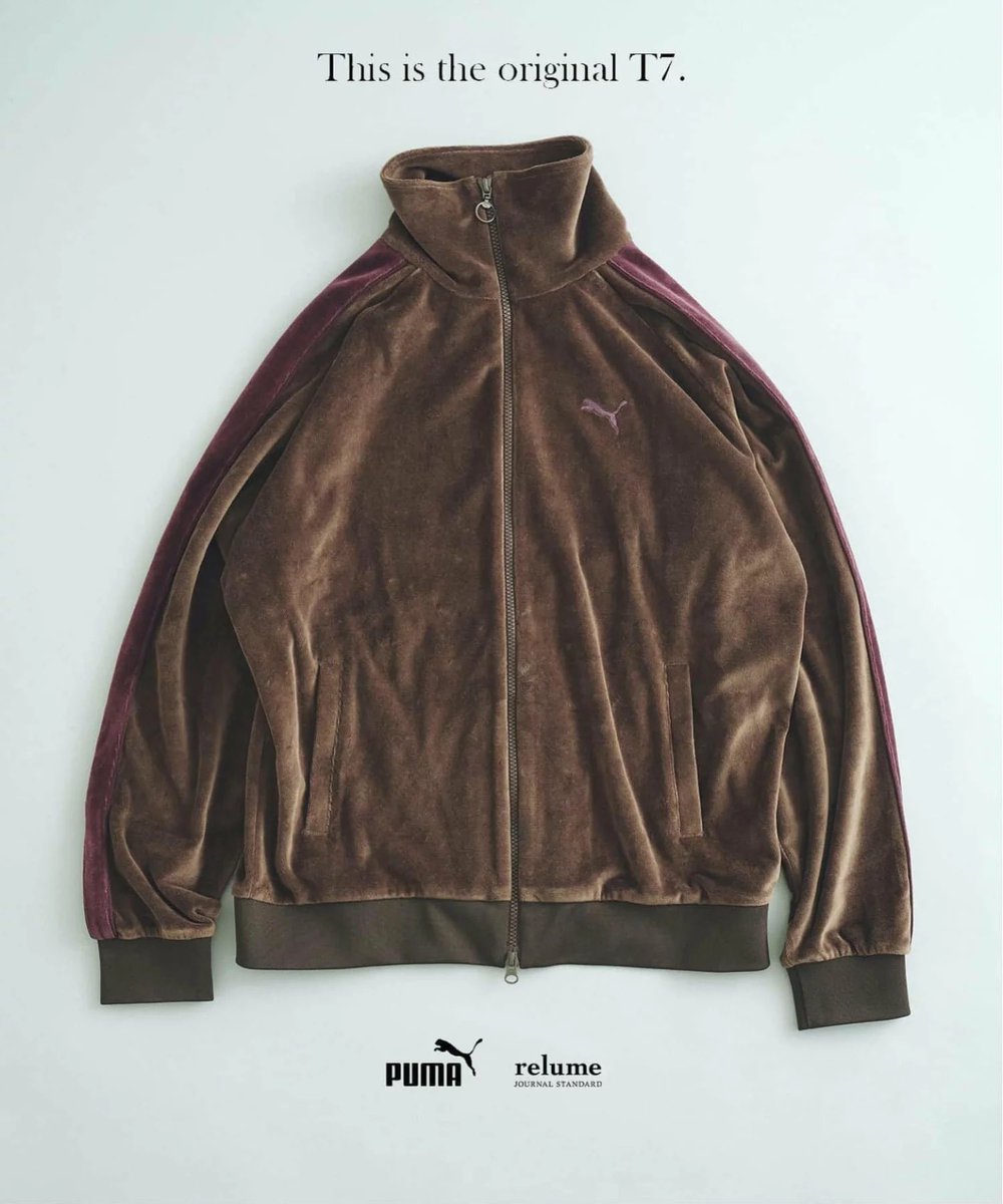 S_HangerLuck's tweet photo. 昨シーズン即完だったPUMAのトラックジャケット、レトロな雰囲気が堪らんし、ベロアの肌触りが良いのよ..(ネイビー持ってるけど、個人的にはブラウンも推したい🍂) https://t.co/SlGWTkBZsL