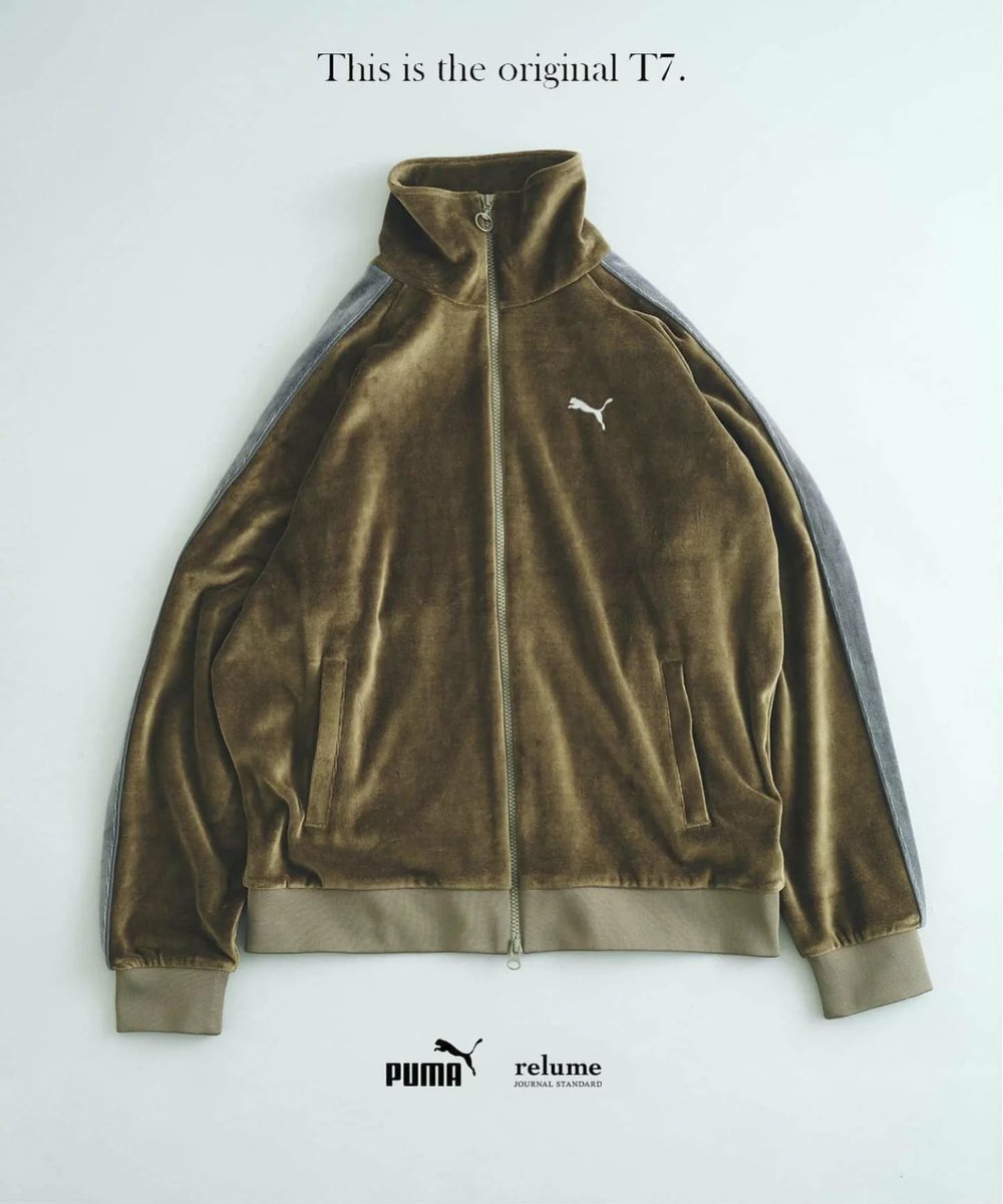 S_HangerLuck's tweet photo. 昨シーズン即完だったPUMAのトラックジャケット、レトロな雰囲気が堪らんし、ベロアの肌触りが良いのよ..(ネイビー持ってるけど、個人的にはブラウンも推したい🍂) https://t.co/SlGWTkBZsL