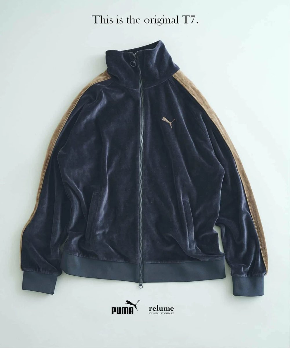 S_HangerLuck's tweet photo. 昨シーズン即完だったPUMAのトラックジャケット、レトロな雰囲気が堪らんし、ベロアの肌触りが良いのよ..(ネイビー持ってるけど、個人的にはブラウンも推したい🍂) https://t.co/SlGWTkBZsL