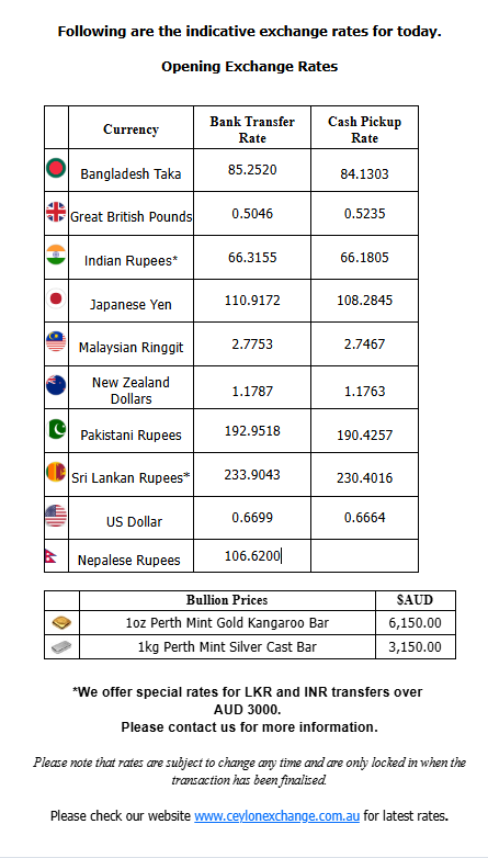 CeylonExchange's tweet photo. INDICATIVE Daily Exchange Rates For 27th of July 2026 https://t.co/CBNeLPx1ah