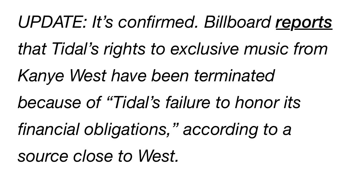 BeautyNBars's tweet photo. In 2017, Kanye West split with Tidal and terminated their rights to his exclusive music due to an alleged failure to meet their financial obligations

Since men’s words seem to matter more than Nicki’s, take it from Kanye, Kanye’s lawyer, and Eric Jackson, PhD https://t.co/OJkctyp2Dq