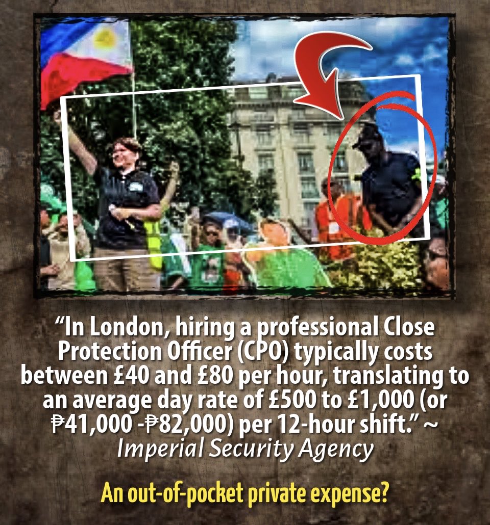 joel_gregorio's tweet photo. That’s a huge, towering local (Brit—not a cultural enhancer?) sentinel locked in on Sara.👇🏼
The General Crowd Guard is tasked to manage and control the crowd; a Personal Bodyguard has a hawk-eyed focus on his subject.
#Lakwatsera
#Palamunin
#ConvictSaraDuterte https://t.co/a2pgdjemW6
