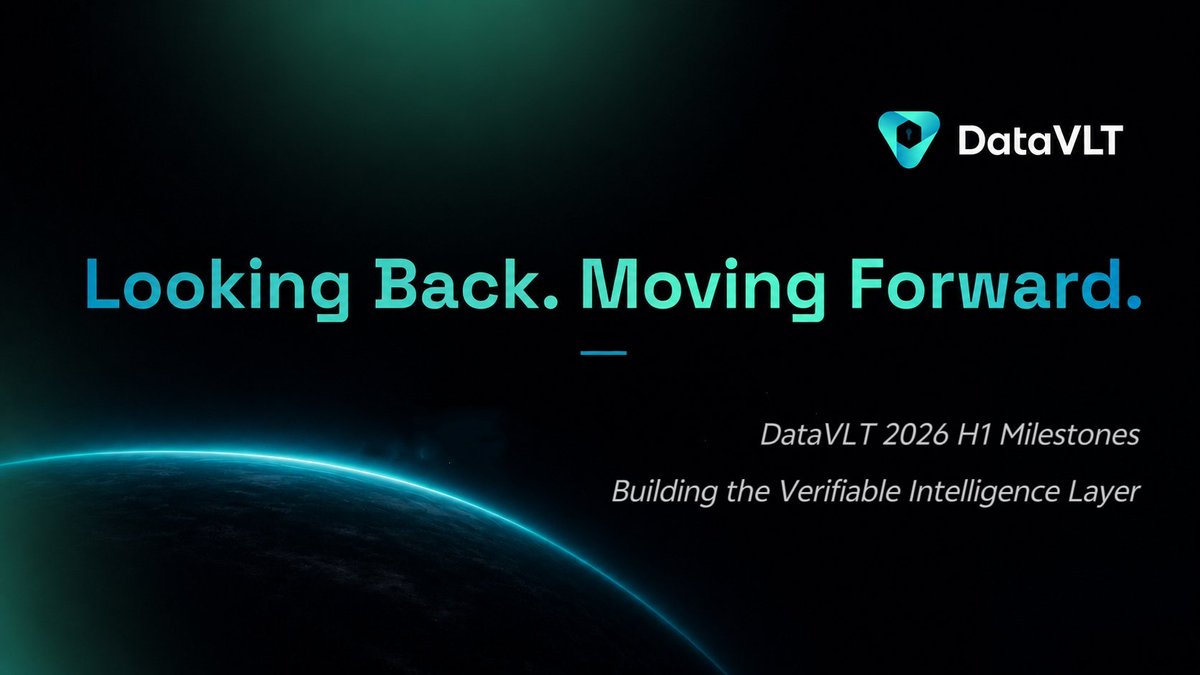 DataVLTAI's tweet photo. DataVLT | H1 2026 Milestones ✦

0/6
H1 marked an important step in building the Verifiable Intelligence Layer.

From brand evolution and product launches to ecosystem growth and strategic backing, we continued turning vision into execution.

Here's a look back at H1. 🧵 https://t.co/wvGF5QgF3R