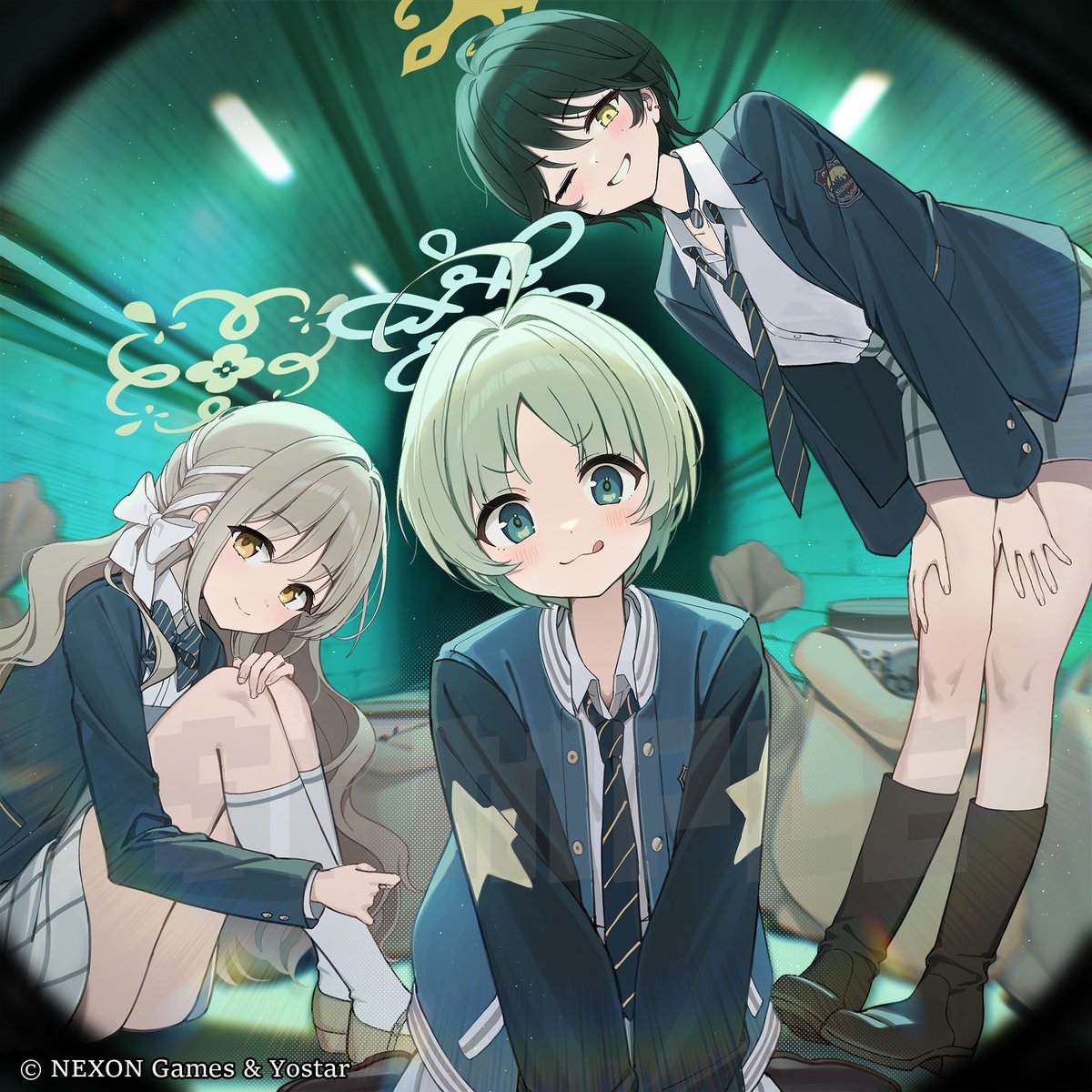 ran9u's tweet photo. 「青春あんさんぶるシリーズ」第19弾「特殊交易部はやめられない」のジャケットイラストを描かせていただきました。今日から配信開始です！#ブルアカ https://t.co/xMoPmIPgK3
