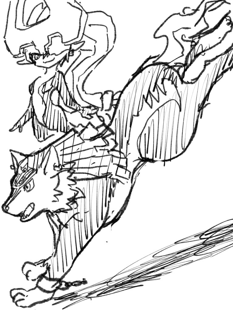 niki_zelda's tweet photo. トワプリらくがき再掲。トワンコもミドナさんも難しい… https://t.co/mIzxespTYj
