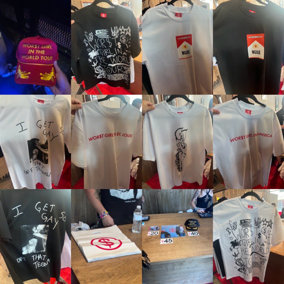cannibalyyysm's tweet photo. 🚨 FULL COLLECTION OF SLAYYYTER’S MERCH AT THE WOR$T GIRL IN THE WORLD TOUR! 🤑 https://t.co/9oXI6oYlim
