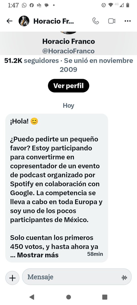 taller2006's tweet photo. Aguas!!
Si les llega un mensaje de Horacio Franco no abran el vínculo. Al parecer le hackearon su cuenta. https://t.co/cFKLVp9iFf