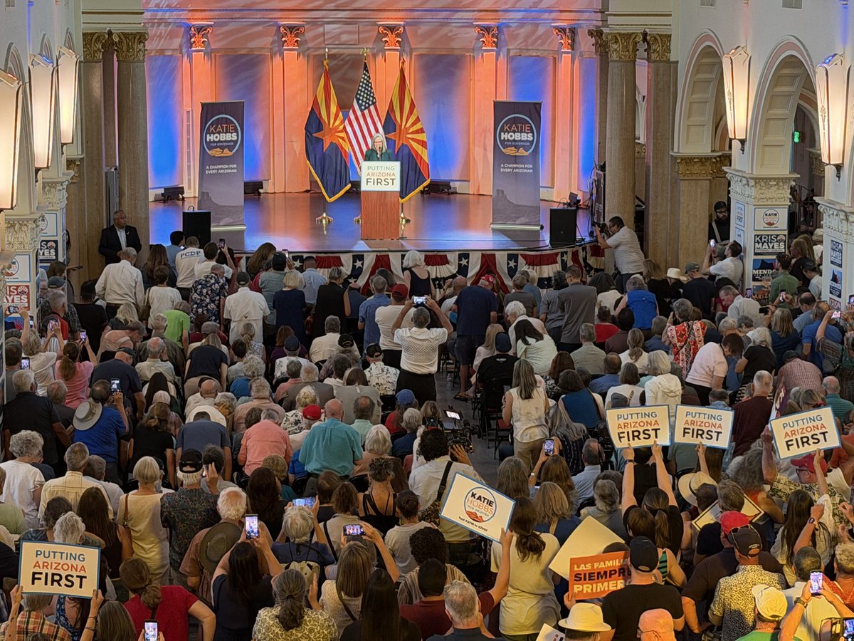 michbeyer's tweet photo. 100 days out, Gov. @KatieHobbs: “I’ve been underestimated in every race I’ve ever run. But I’ll tell you this: I’ve never lost—and I’m not starting now.” #AZGov https://t.co/nrvn7hX2gR