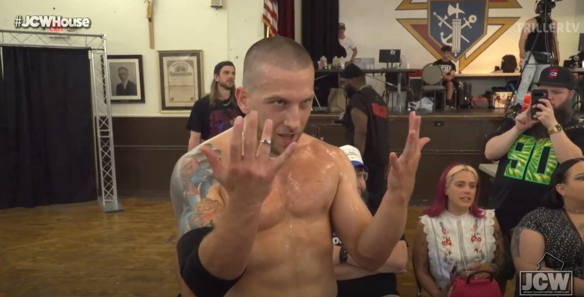 Scott44Mitchell's tweet photo. Hate to say I told you so, but that's why you don't mess with Charles Mason! He is always one step ahead.
Bear Bronson & Gabby Forza collectively can't take down the champ. I don't think anyone can.
THAT'S MY CHAMP BABY! J-C-DUB!
@JerseyCW #JCWHouse @CharlesMas0n https://t.co/pEtlhWMDj5