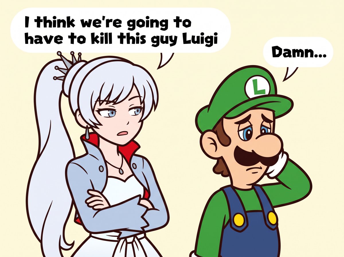 BeanMan81's tweet photo. Me messing around with NanoBanana2

#SuperMarioBros #Mario #RWBY #Luigi #WeissSchnee https://t.co/bTq9VsqEDW