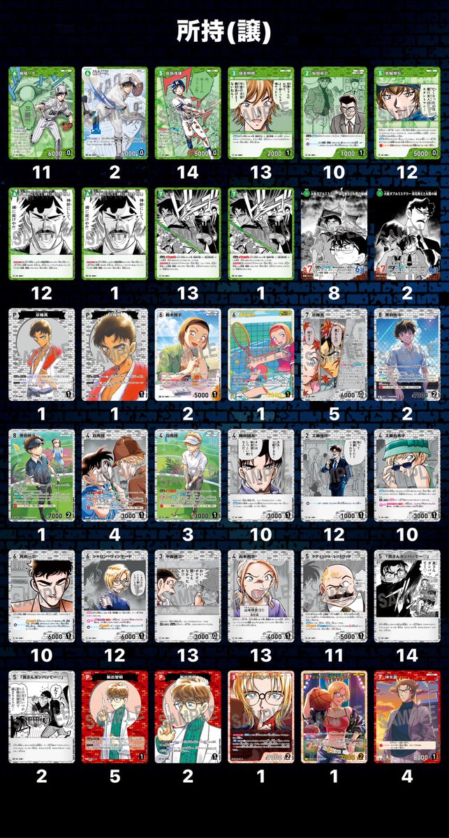 ak_s_1203's tweet photo. 【交換 譲渡】名探偵コナン TCG コナンカード コナカ 追憶の盟友 過去弾

譲
画像2~15枚目

求
画像1枚目(赤＞黄色＞青＞白)
1枚5円〜相場額+送料

交換:絵柄により複数提供可能◎

お声がけ重なった際はこちら指定含む方優先
相場はトレ〇バース様を参考

郵送、お手渡し◎
 #風鈴_募集 https://t.co/rr4RATOi4e