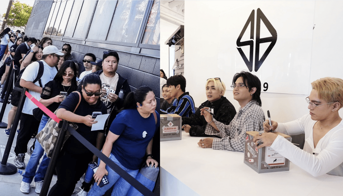 inquirerdotnet's tweet photo. LOOK: SB19 draws huge crowd at Los Angeles pop-up event https://t.co/z2igDLVJzt