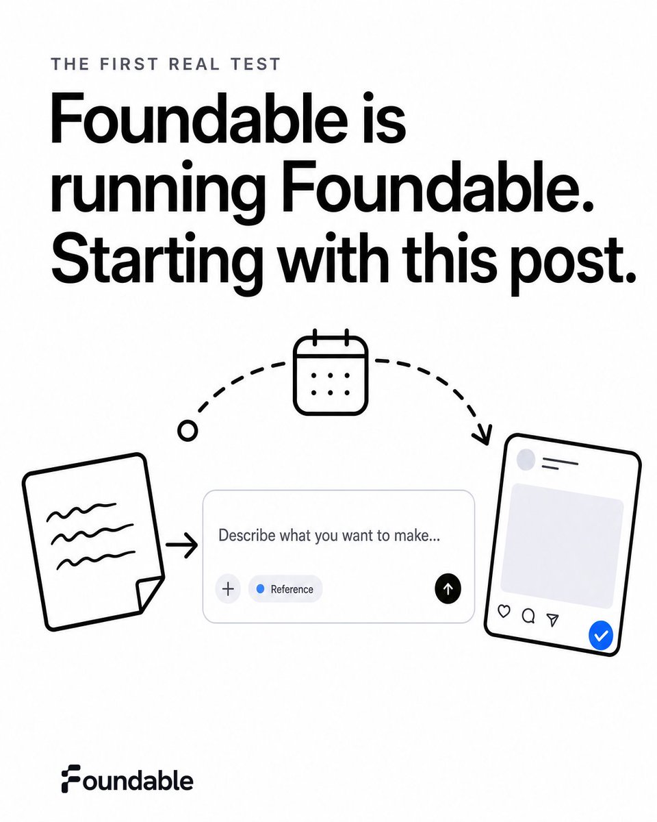 JoinFoundable's tweet photo. We’re using Foundable to run Foundable. This post was planned and scheduled through the same product we’re building for people with ideas.

Less busywork. More forward motion. https://t.co/e8iNHbB6nQ