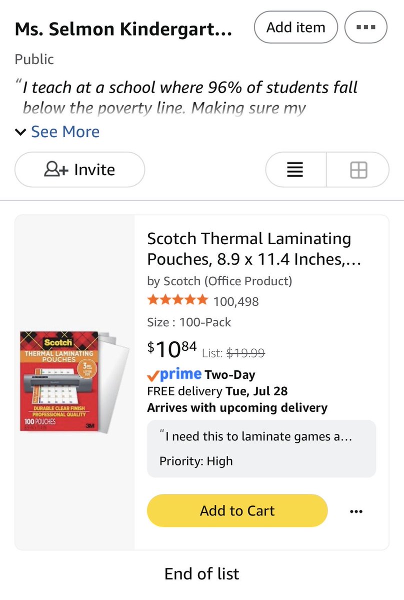 kayla_danice's tweet photo. This is not a drill! 😱 I’ve got ONE item left on my wishlist and then it’s cleared! Ahhh, I’m so excited, grateful, over the moon. Hoping someone out there wants to help make it official! #clearthelisttx #clearthelist #teacherwishlist 🙏🏽🤞🏽 https://t.co/5Q27VbdkIz