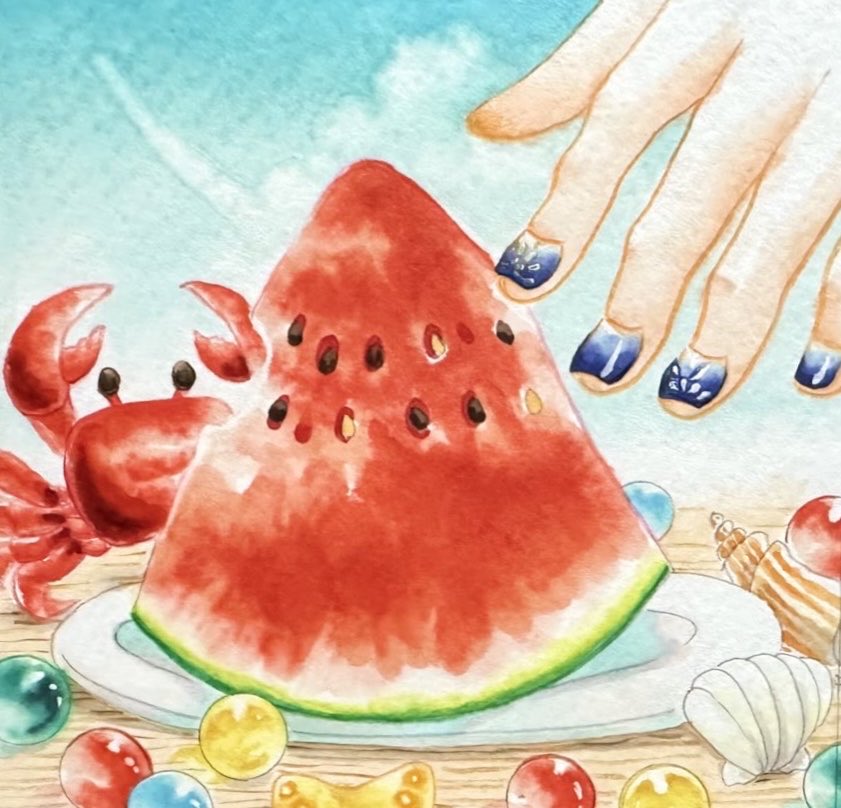 Ringo_tubaki's tweet photo. #スイカの日 といえばこれもお気に入り🍉🦀 https://t.co/v2PyHp3ZLt
