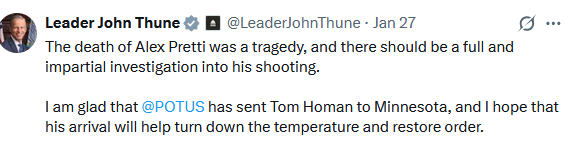 NJPoster's tweet photo. John Thune hates Trump and MAGA. https://t.co/vrBZ44lrZB