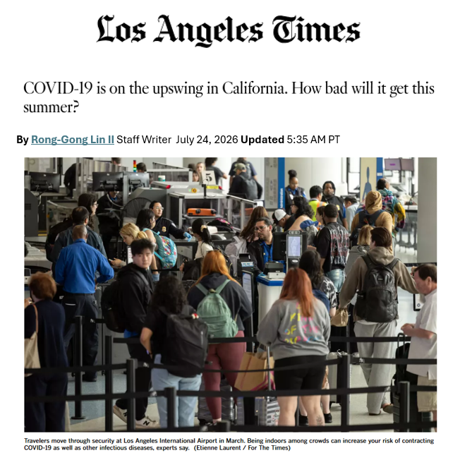 BigBadDenis's tweet photo. 🇺🇸USA: COVID numbers are going up in California, especially after 4th of July.

🔹State positivity hit 3.4% (up from 1.15% last month)

🔹LA County positivity jumped from 1.52% to 4.28% in just one week

🔹Wastewater concentrations levels are rising too

https://t.co/SftPSVJ381 https://t.co/f9MYtDrQDG