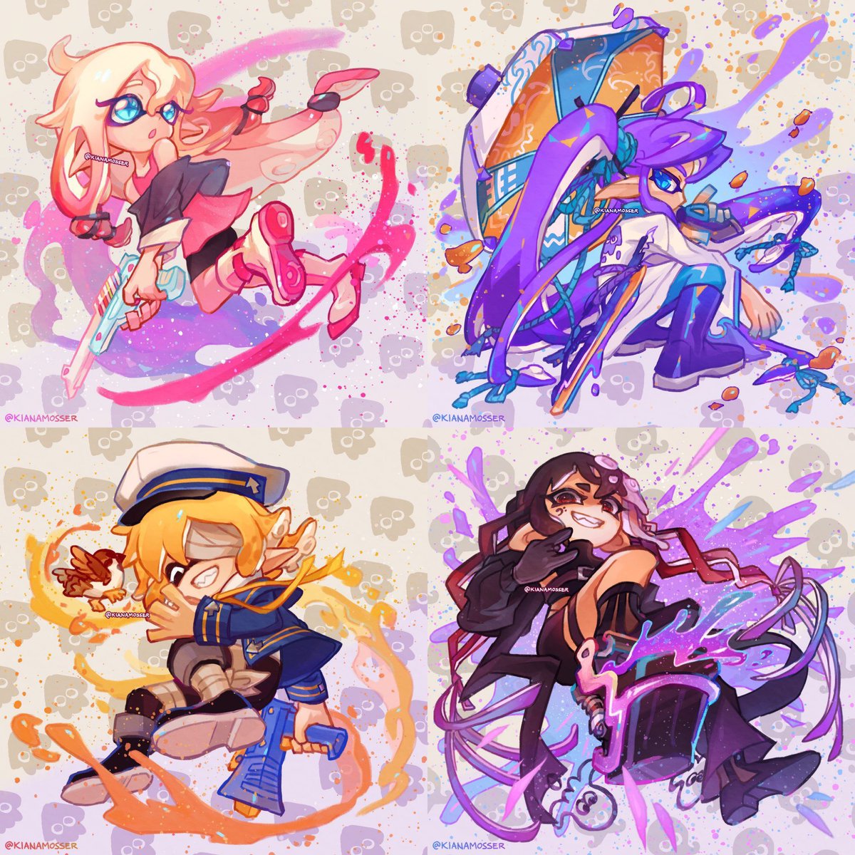 kianamosser's tweet photo. Vocaloid × Splatoon crossover series I drew! https://t.co/xnPf1krKB4