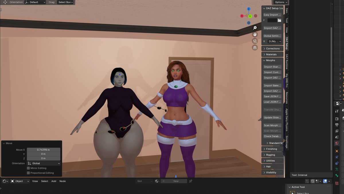 RRockNSFW's tweet photo. Just finished these Blender prototypes of Raven and Starfire! Still early WIP, so they’re a bit rough — what do you think? Any feedback is welcome 👀 #Blender #3DModeling #TeenTitans #Raven #Starfire #nsfw #hentaiㅤㅤ https://t.co/ev5n3dsb60
