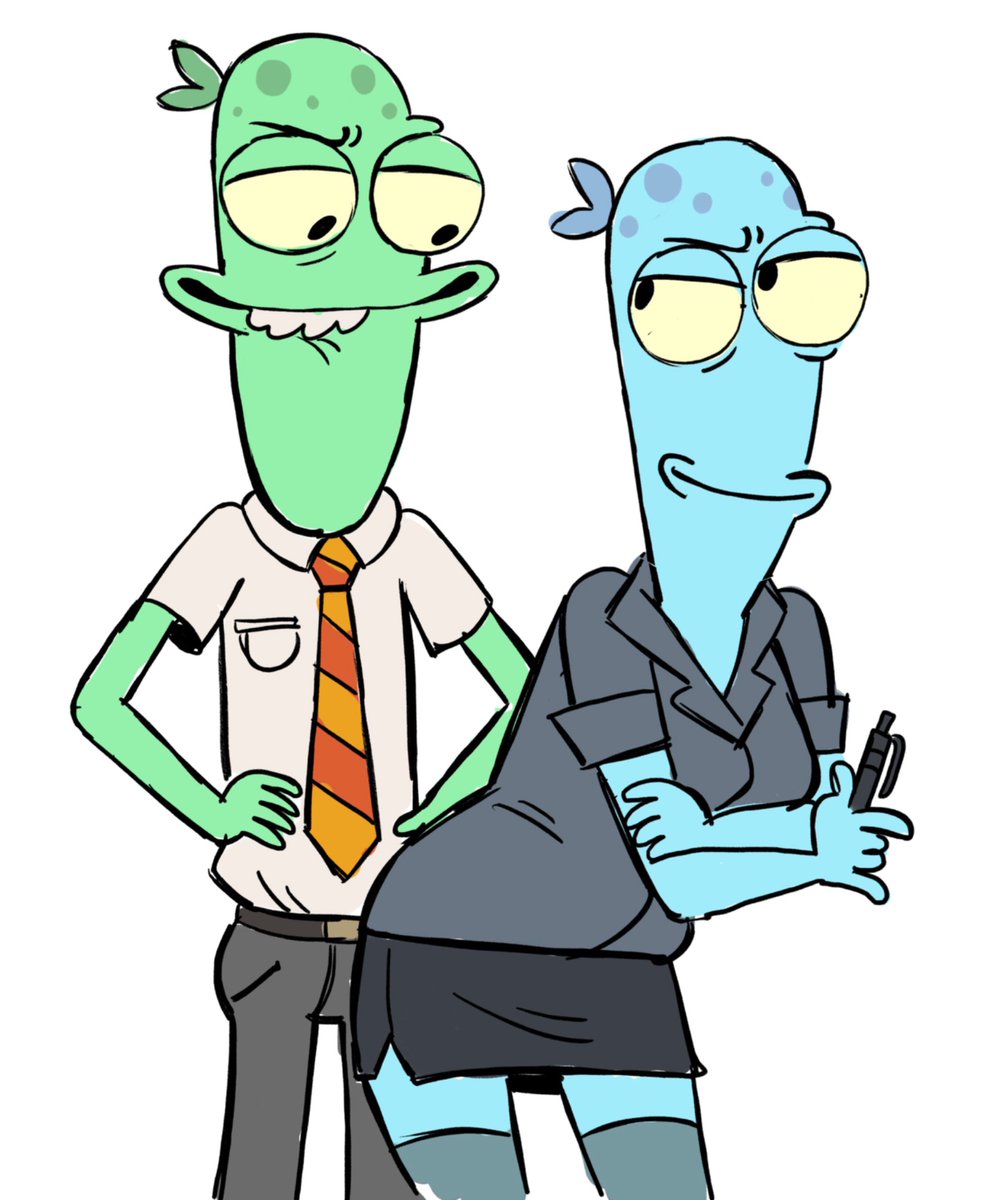 lunarboofshroom's tweet photo. Been wanting to draw boss Terry and secretary Korvo https://t.co/eurNZlb8uZ
