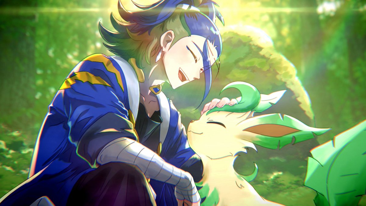 KeebitMIX's tweet photo. Adaman and his Leafeon in Eterna Forest / Heartwood
(Thumbnail illustration for my YouTube upload)
#Adaman #Leafeon #PokemonLegendsArceus https://t.co/8lAERNtdEJ