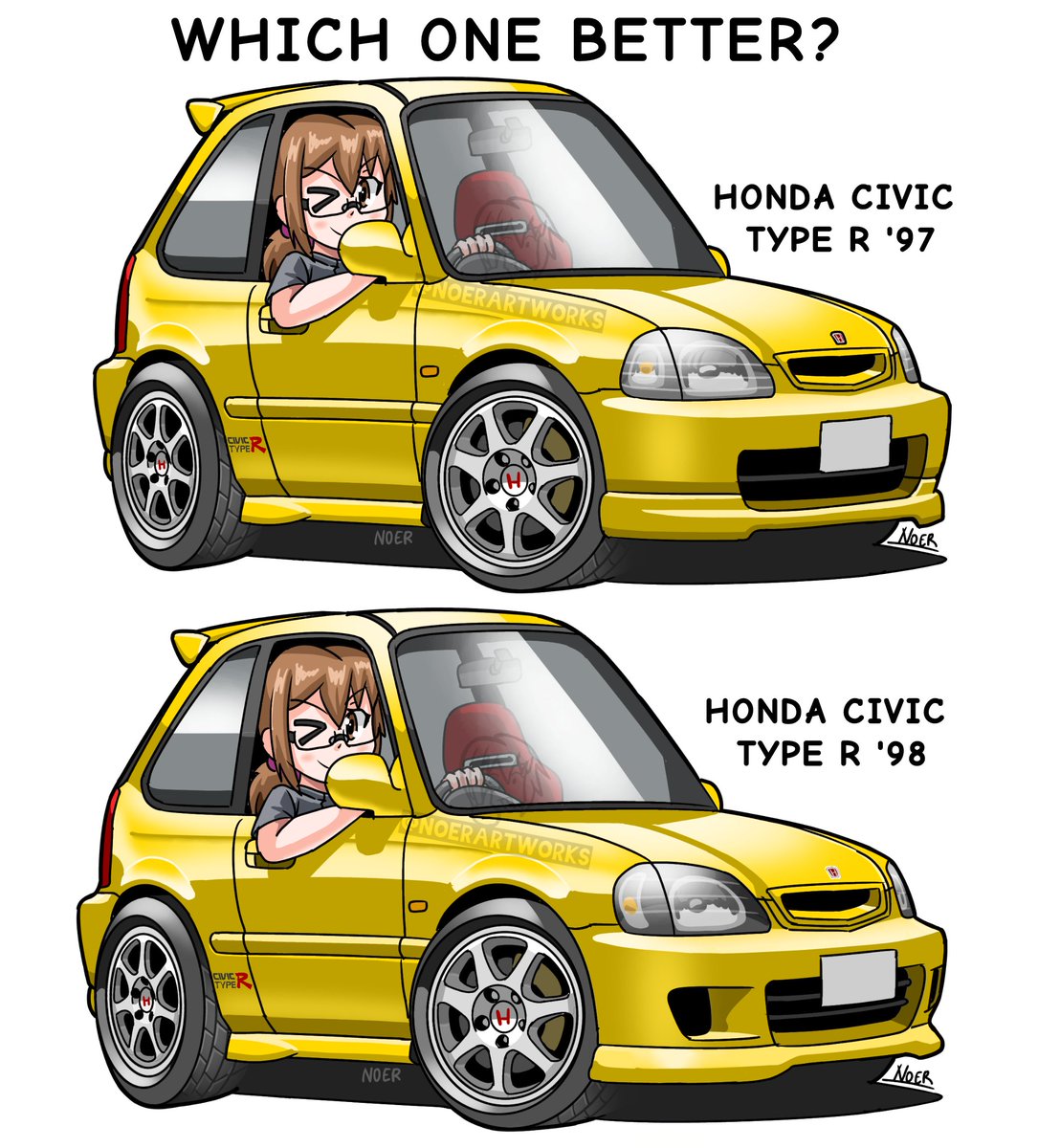 Itsnoerartworks's tweet photo. Honda Civic type R https://t.co/L72jWClVLC