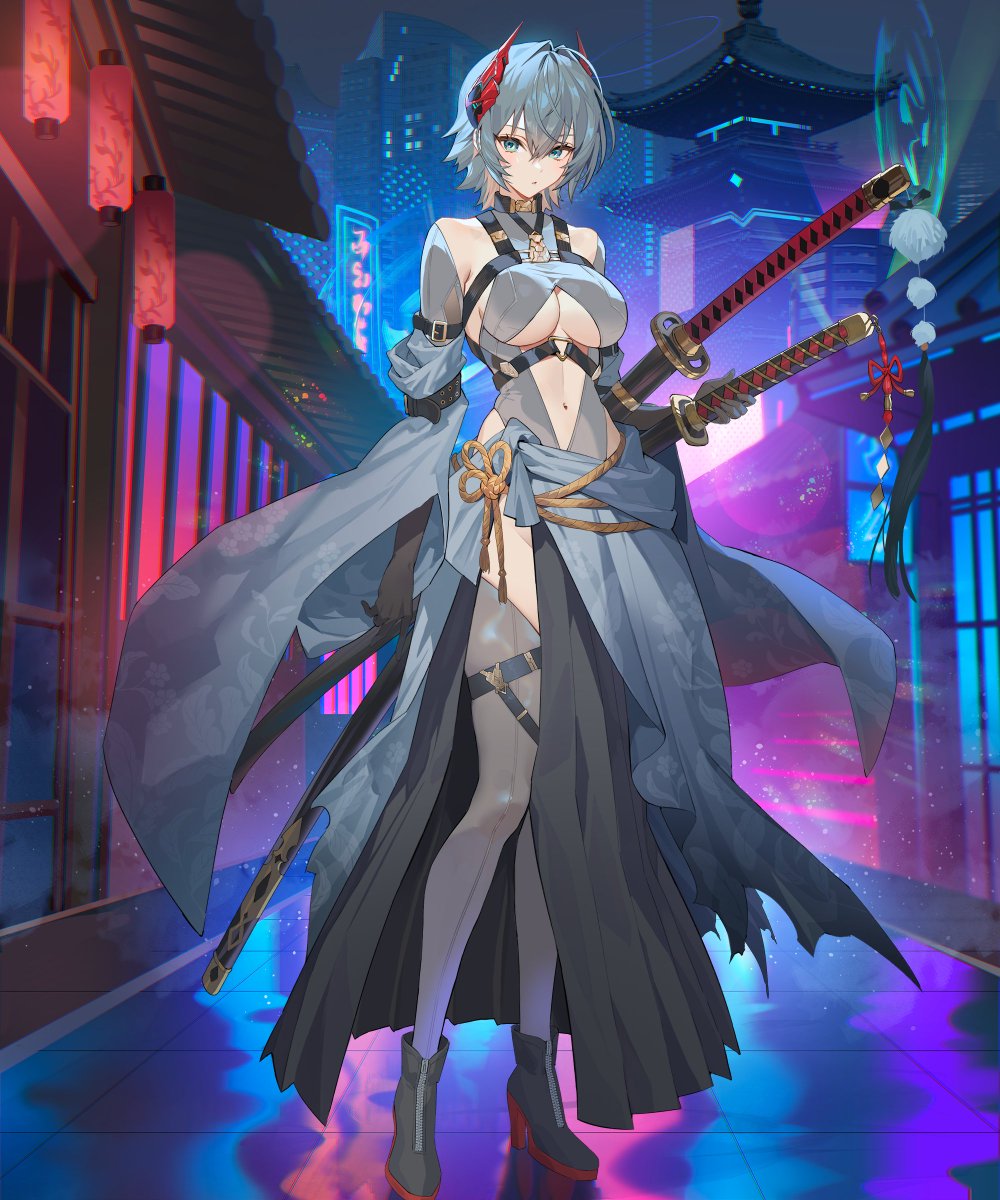 Evertale_JP's tweet photo. 全部、壊してあげましょう

修羅夜叉「宮本武蔵」（CV：大津愛理）

本日より期間限定でピックアップに登場！ https://t.co/1mOdnSwMTz