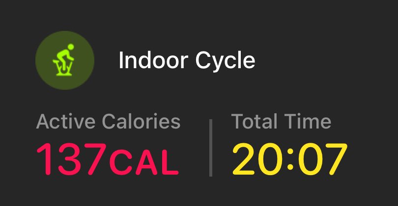 Danual_Gordon's tweet photo. I cycled indoors for 20:07min with the Workout app on my Apple Watch. #WeightsDay #Weightlifting #Fitness #Gym #GymLife #BodyBuilding #Lift #BeastMode #CloseYourRings #Grind #NoExcuses #PlayToWin #WorldGymAustralia #AppleWatch #wgcoffsharbour https://t.co/EGc2KpNMBu