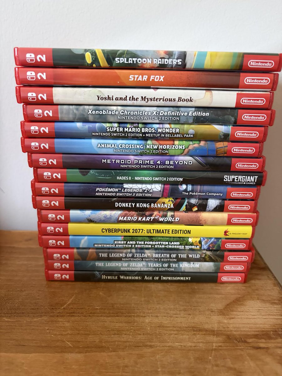 Stealth40k's tweet photo. My Switch 2 physical collection is coming along. https://t.co/8ylaimtY6j