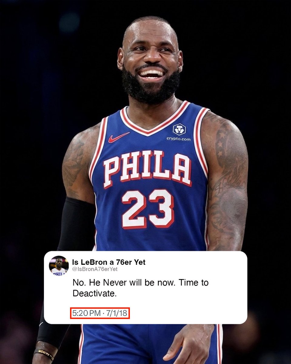 Complex's tweet photo. A Twitter user named ‘IsBronA76erYet’ just logged back into his account after nearly a decade &amp; sent NBA Twitter into a frenzy. https://t.co/1VGKKS1iXV