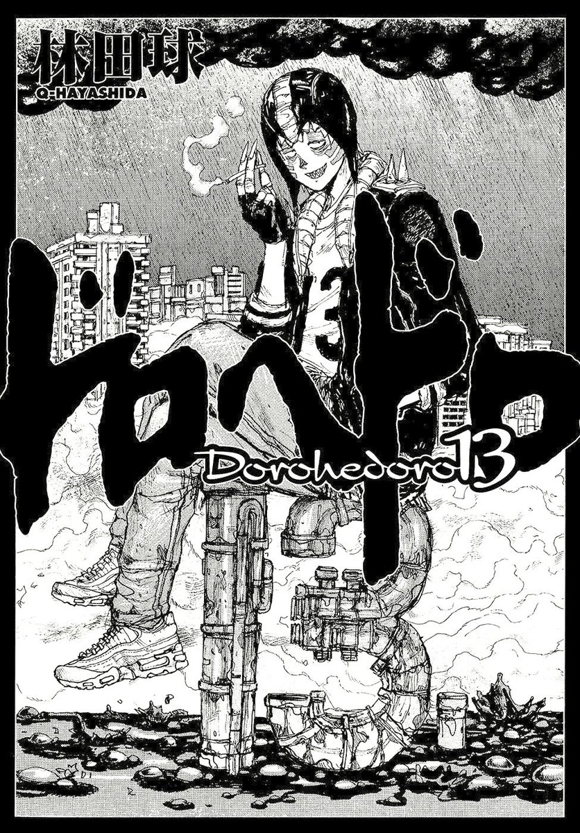 Taelus's tweet photo. Thirteen is a very underrated character. His swag is insane. Surviving all the bullshit that happened AND being able to pull off the skirt + pants combo?? The nails are fire too. I think he’s goated and no one can tell me otherwise. 
#dorohedoro #drhdr #thirteen https://t.co/fN56cH6kp7