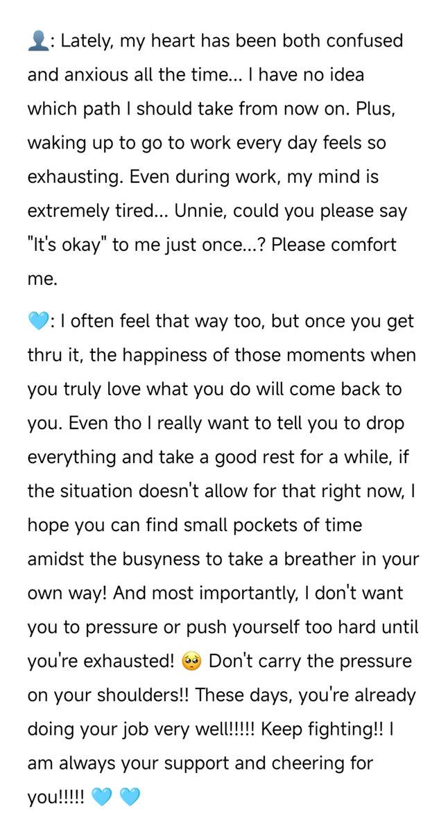 wendythread's tweet photo. 👤: Lately, my heart has been both confused and anxious all the time... I have no idea which path I should take from now on. Plus, waking up to go to work every day feels so exhausting. Even during work, my mind is extremely tired... + https://t.co/qmyg4sZJIF