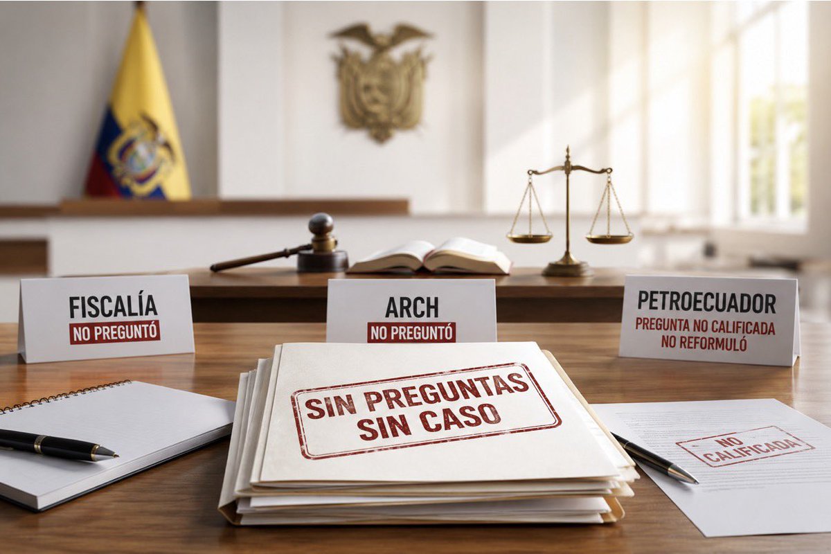 DavidNoreroC's tweet photo. El momento procesal para confrontar la versión de Aquiles Álvarez era hoy.

La Fiscalía no formuló una sola pregunta.

La ARCH tampoco.

Petroecuador intentó una, no fue calificada y decidió no reformularla.

Quien acusa tuvo la oportunidad de poner a prueba su relato. Eligió no hacerlo.

Que cada quien saque sus conclusiones.