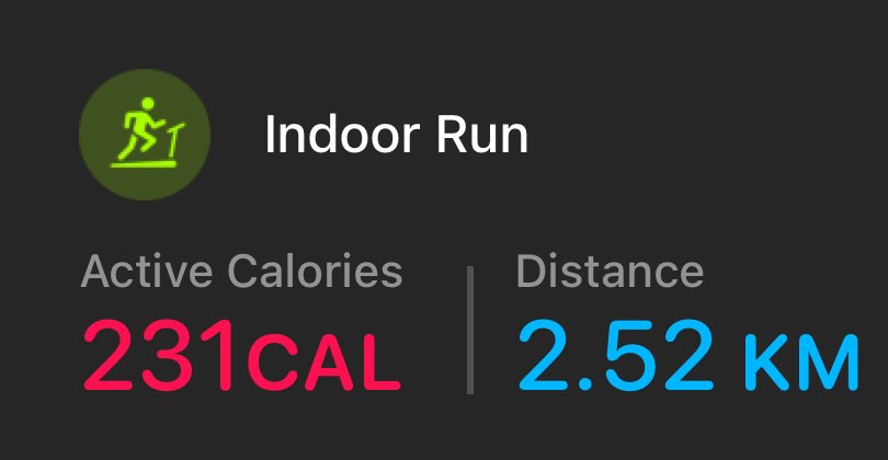 Danual_Gordon's tweet photo. I ran indoors for 2.52 KM with the Workout app on my Apple Watch. 17min 12sec #WeightsDay #Weightlifting #Fitness #Gym #GymLife #BodyBuilding #Lift #BeastMode #CloseYourRings #Grind #NoExcuses #PlayToWin #WorldGymAustralia #AppleWatch #wgcoffsharbour https://t.co/t8WhdtqVQC
