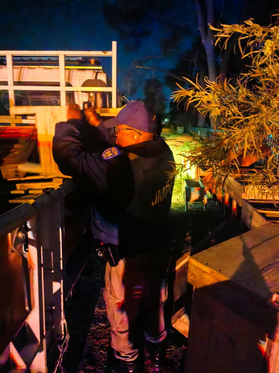 JoburgMPD's tweet photo. Illegal street trading By-Laws enforcement conducted by #JMPD BMU officers in Blairgowrie.

Wooden furniture impounded👇🏻.

It is illegal to trade on any str or rd without getting permission from the local municipality. 

Please do the right thing & avoid impoundment.
#JoburgByLaws 
#SaferJoburg
#BuyaMthethoManjeNamhlanje