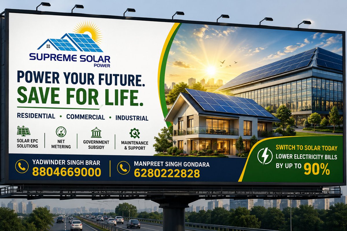 mangondara's tweet photo. Power your future with Supreme Solar Power. Cut electricity bills, embrace clean energy, and choose trusted solar solutions for homes, businesses, and farms.
Call today to begin your solar journey.
📞6280222828
📞8804669000
#supremesolarpower
#solar https://t.co/x1PGrlH96W