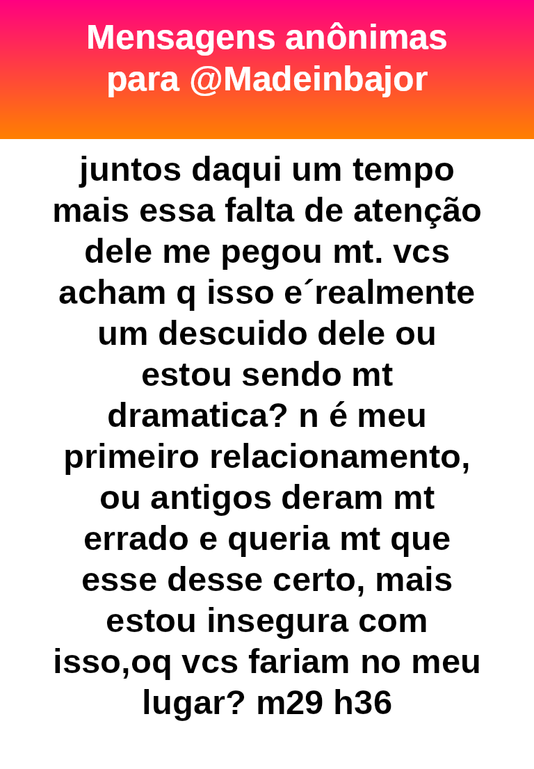 madeinbajor's tweet photo. Tem certeza que tem 29 anos?
Até pra uma adolescente esse drama seria desnecessário. Pra uma mulher com 30 anos na cara é inacreditável.

 #bajo43624 https://t.co/U1mm0toAfM