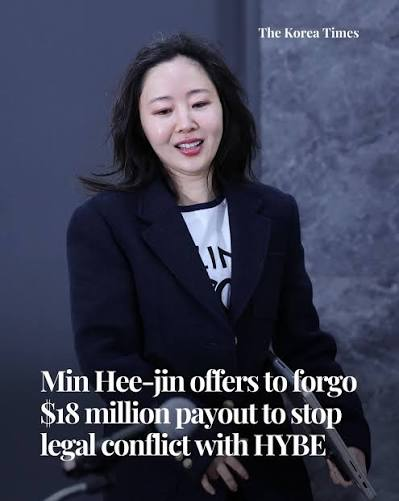 PoppyKPoppie's tweet photo. today's reminder: when mhj offered her 25b won payout in exchange for hybe and ador dropping all active lawsuits against ALL newjeans members and other parties involved, both hybe and ador remained silent. to date, they have not officially declined her offer. https://t.co/OXaPRMLdgh