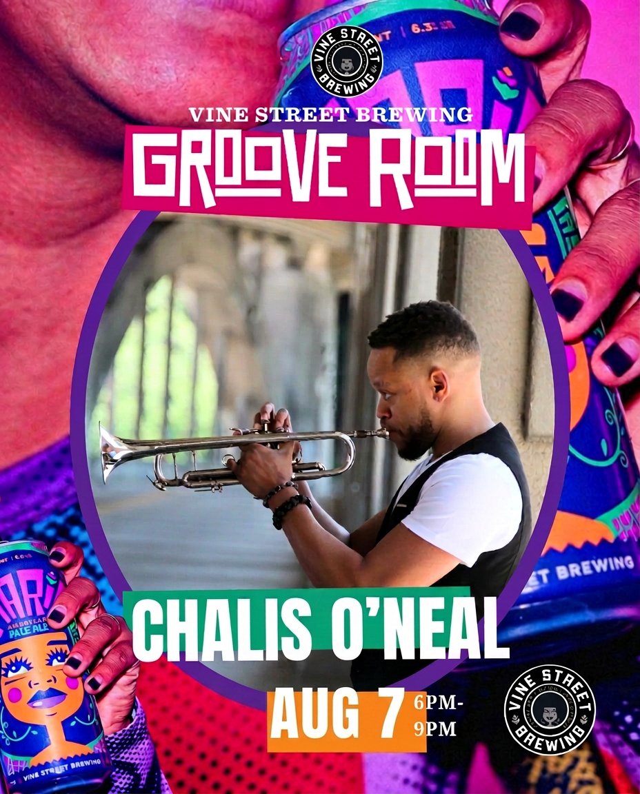 Vinestbrewing's tweet photo. Friday night stays live at Vine Street.
Chalis O'Neal lands Aug 7 for a no-cover set built on strong horn work, jazz-forward energy, and a room that stays close to the music.

6:00–9:00 pm. Pull up. https://t.co/1A8l2V9SmL