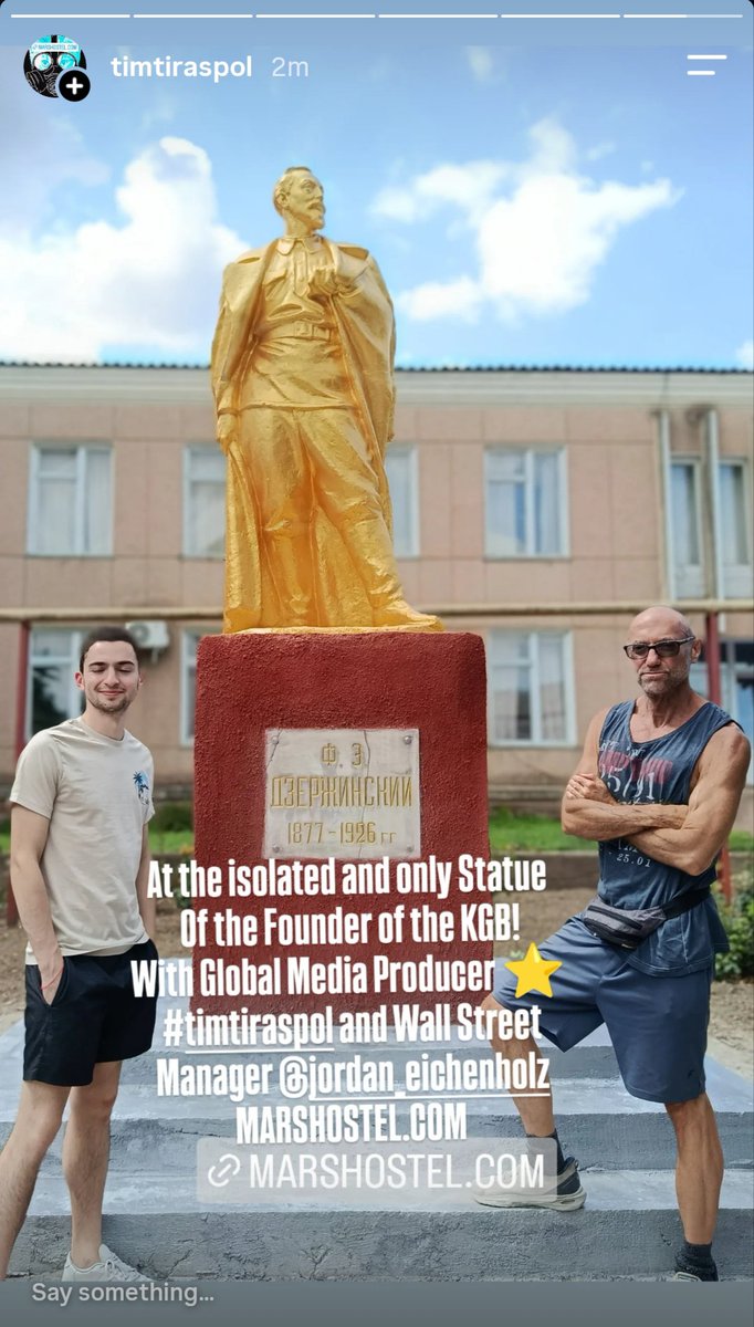 TiraspolHostel's tweet photo. At the isolated and only Statue
Of the Founder of the KGB!
With Global Media Producer ⭐
#timtiraspol and Wall Street Manager @jordan_eichenholz
https://t.co/gn2lpYmyYj https://t.co/9CQuWwkeaf