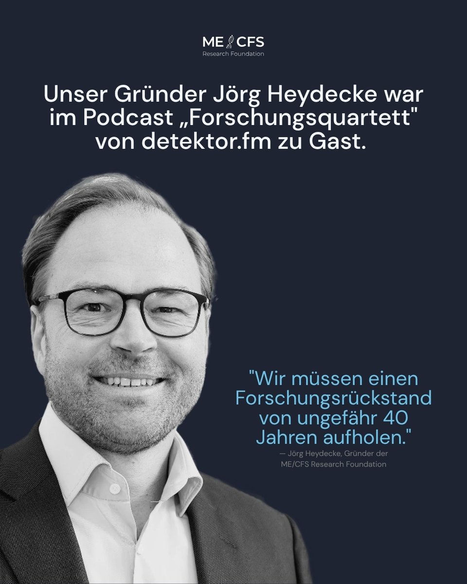 MECFSResearch's tweet photo. Unser Gründer Jörg Heydecke im Interview mit detektorfm: über ME/CFS, die Forschungslage &amp; die gesellschaftlichen Kosten der Erkrankung – 64,4 Mrd. € allein 2025, 1,4 Mio. Betroffene in DE.
Jetzt reinhören: https://t.co/eA22Wc2Mr8 
#mecfsresearch #mecfs #longcovid https://t.co/f6HJS1yGF9