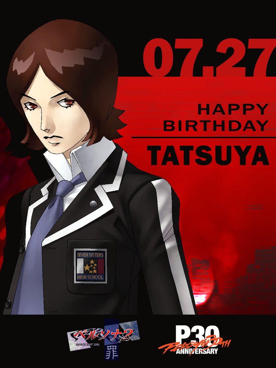 Atlus_West's tweet photo. Happy birthday, Tatsuya Suou! 🎂🧡 #P30th https://t.co/VodcNXMVJI