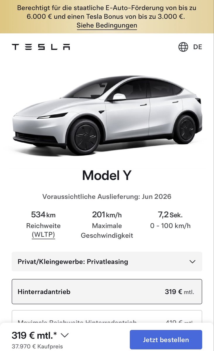 lukasfly99's tweet photo. Warum ist denn beim Model Y Standard die WLTP Reichweite gesunken? 
Von 534km auf 525km.
Neuer Akku oder neuer Motor ? 

@eivissacopter @EFIEBER_ANDRE @tesla https://t.co/N6yJGsbiUf