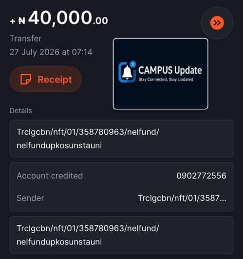 campus_update01's tweet photo. NELFUND has continued the disbursement of June &amp; July upkeep allowances today, with more eligible students receiving payments.

If yours hasn't arrived yet, remain patient. Payments are being processed in batches. Keep checking your account and follow only verified updates. https://t.co/cKLXRq3GET