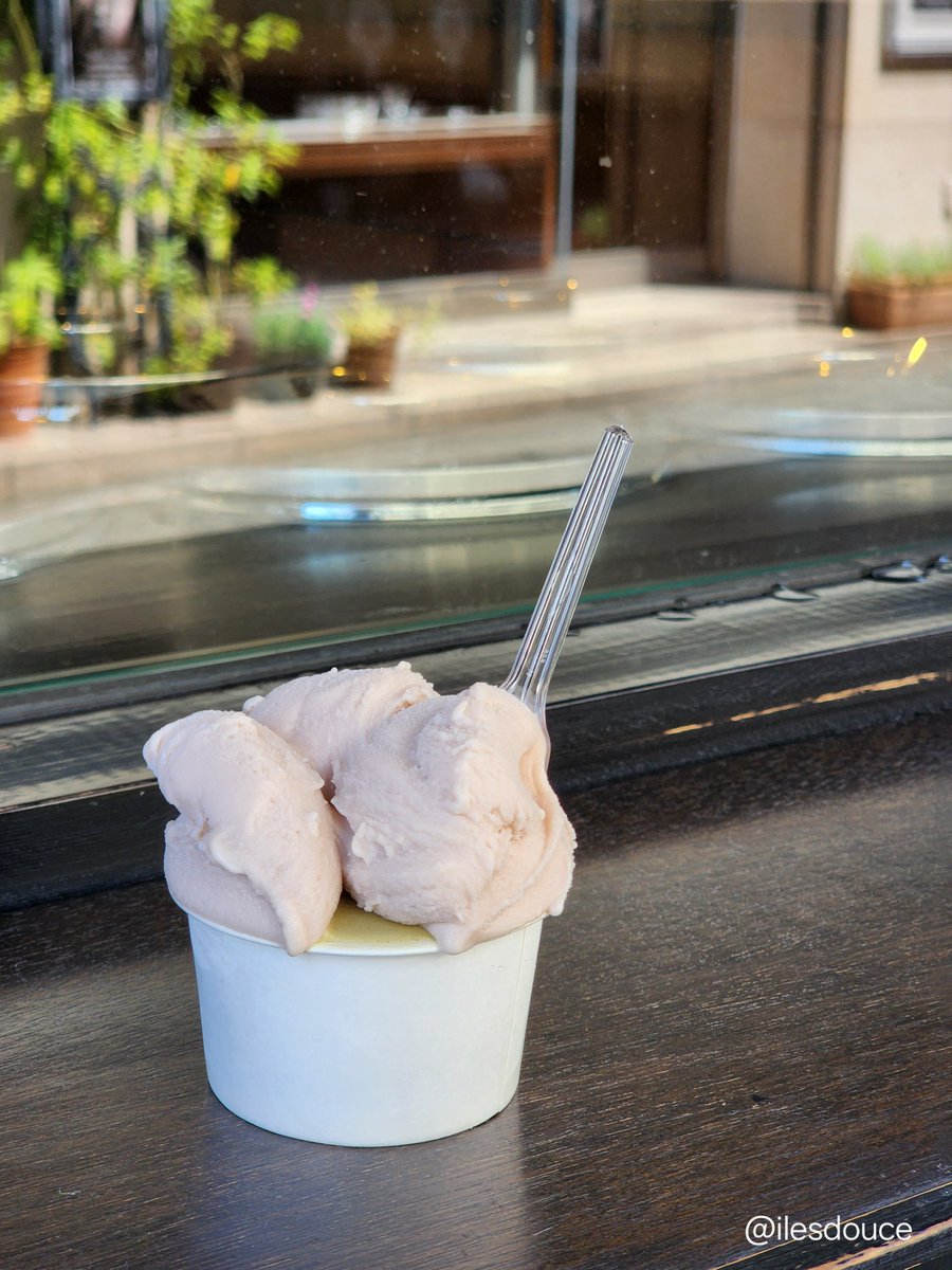 ilesdouce's tweet photo. 【Gelateria Il Brigante(ジェラテリア イル ブリガンテ)】
マテーラ産ピスタチオ×フラゴリーノワイン
今回もチョコ系のつもりで伺ったけど組み合わせが苦手なココナッツだったので、別系統に挑戦
美味……っ！
ピスタチオがねっとり濃厚、それに比べるとワインは華やかな香りも口当たりも軽やか https://t.co/RFJDTF6y02